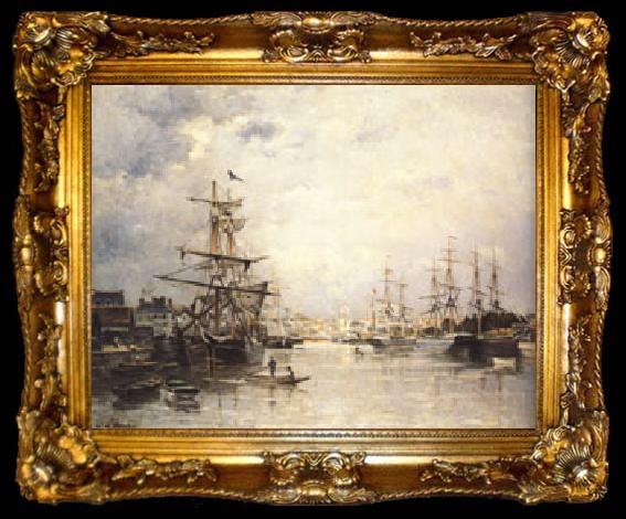 framed  Stanislas Lepine The Port of Caen, ta009-2